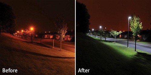 LED Street Lights Before/After
