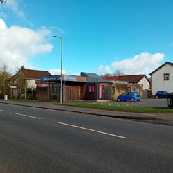 External front/side view of Balloch Library