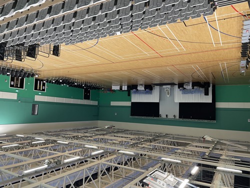 sports hall - with bleacher seating