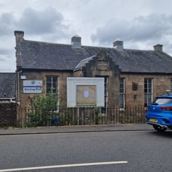 View of exterior of Bowling Hall from the road