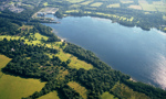 Aerial view of Balloch Castle Country Park