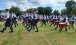 Police Scotland Fife pipe band marching at the Scottish Pipe Band Championships 2024