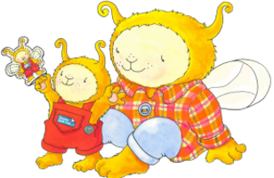 bookbug sitting down