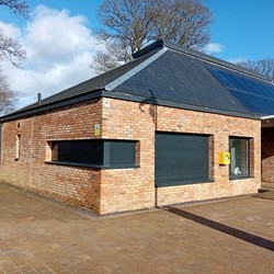 External front/side view of the Pavilion Cafe