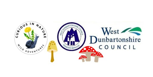 Curious in Nature, WDC Ranger service and WDC logos with cartoon Mushrooms